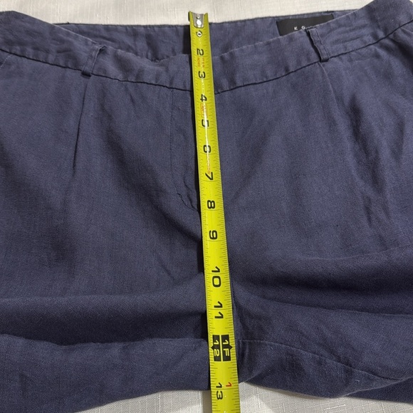 (H1) Koan mid-rise grey-blue straight-leg trousers, 100% linen, women's size 46 - Picture 9 of 11